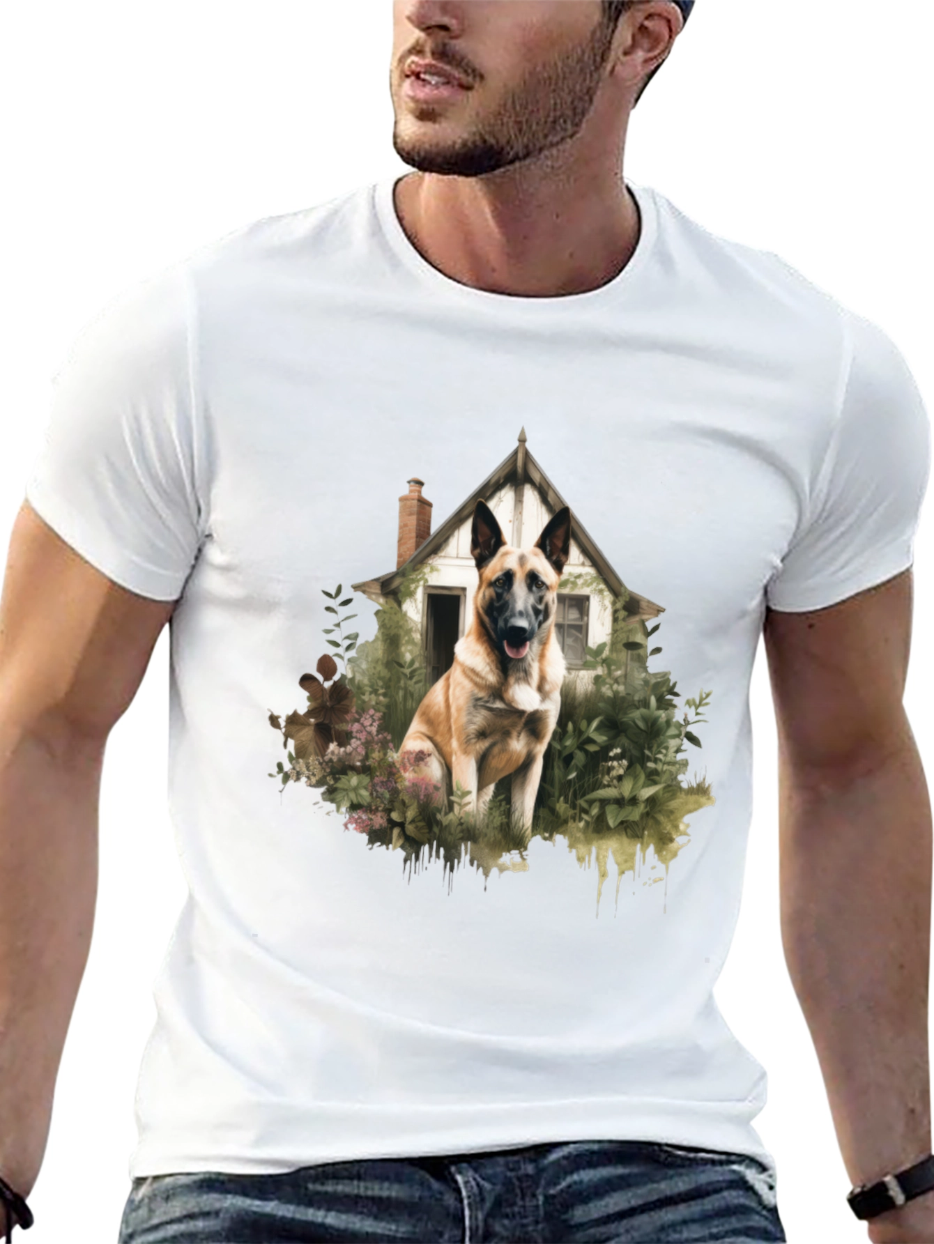 Dog & House Graphic Tee - Stylish Casual Wear