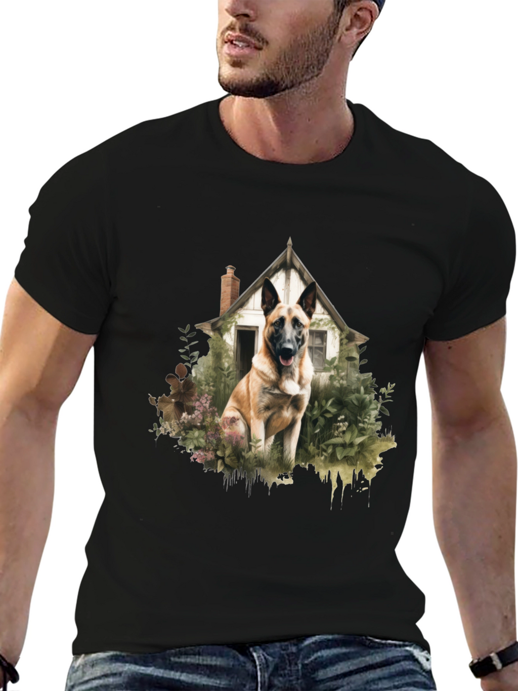 Dog & House Graphic Tee - Stylish Casual Wear