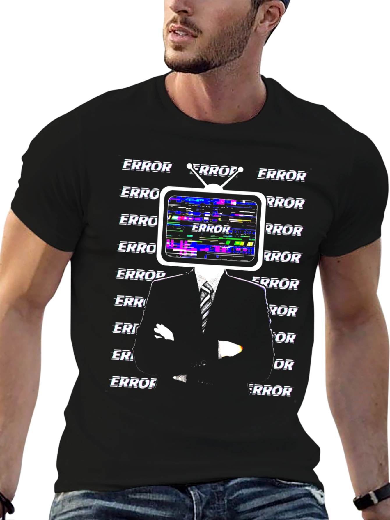 Error TV Head Graphic Tee - Black