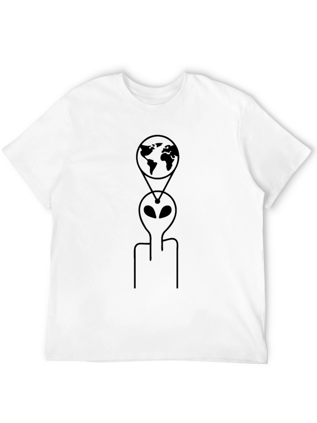 Alien Earth Graphic Tee - Black Cotton T-Shirt