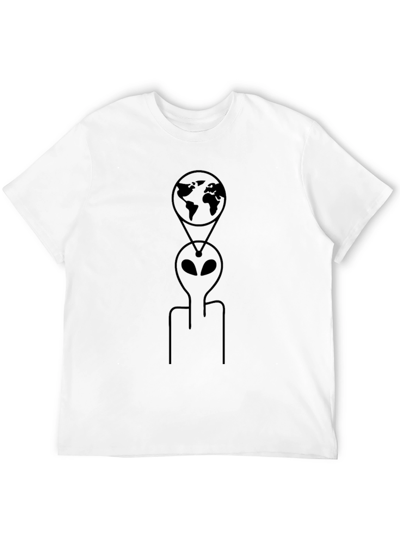 Alien Earth Graphic Tee - Black Cotton T-Shirt