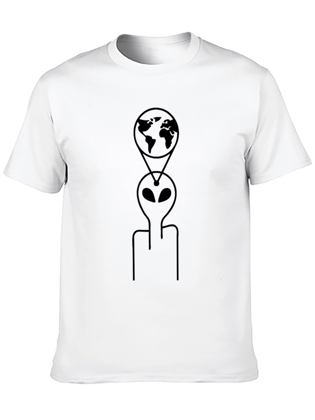 Alien Earth Graphic Tee - Black Cotton T-Shirt