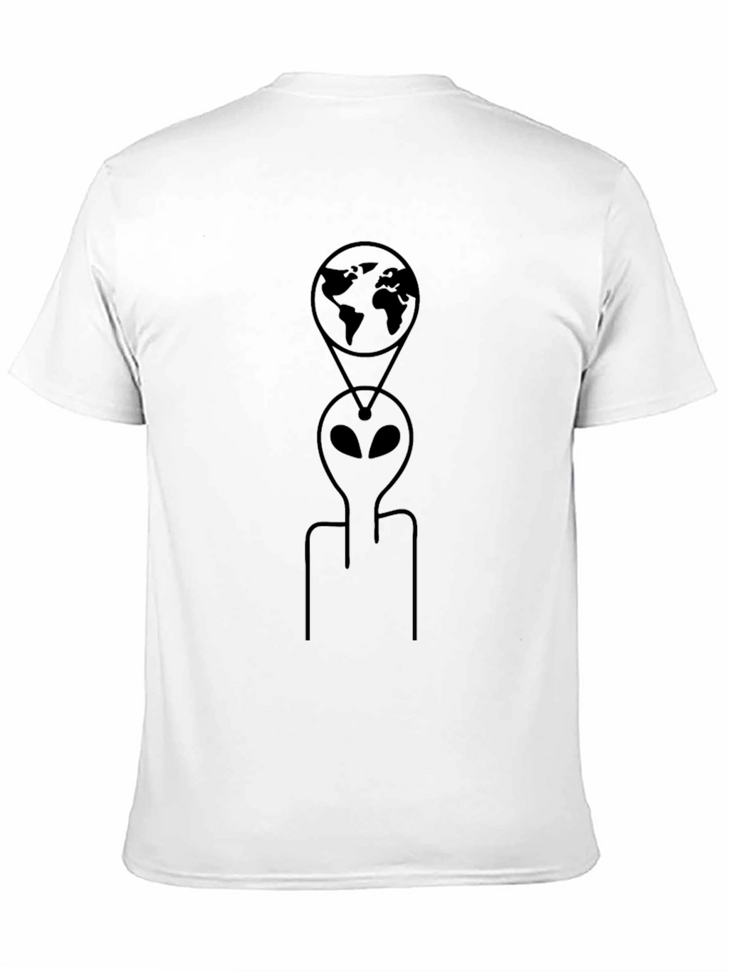 Alien Earth Graphic Tee - Black Cotton T-Shirt