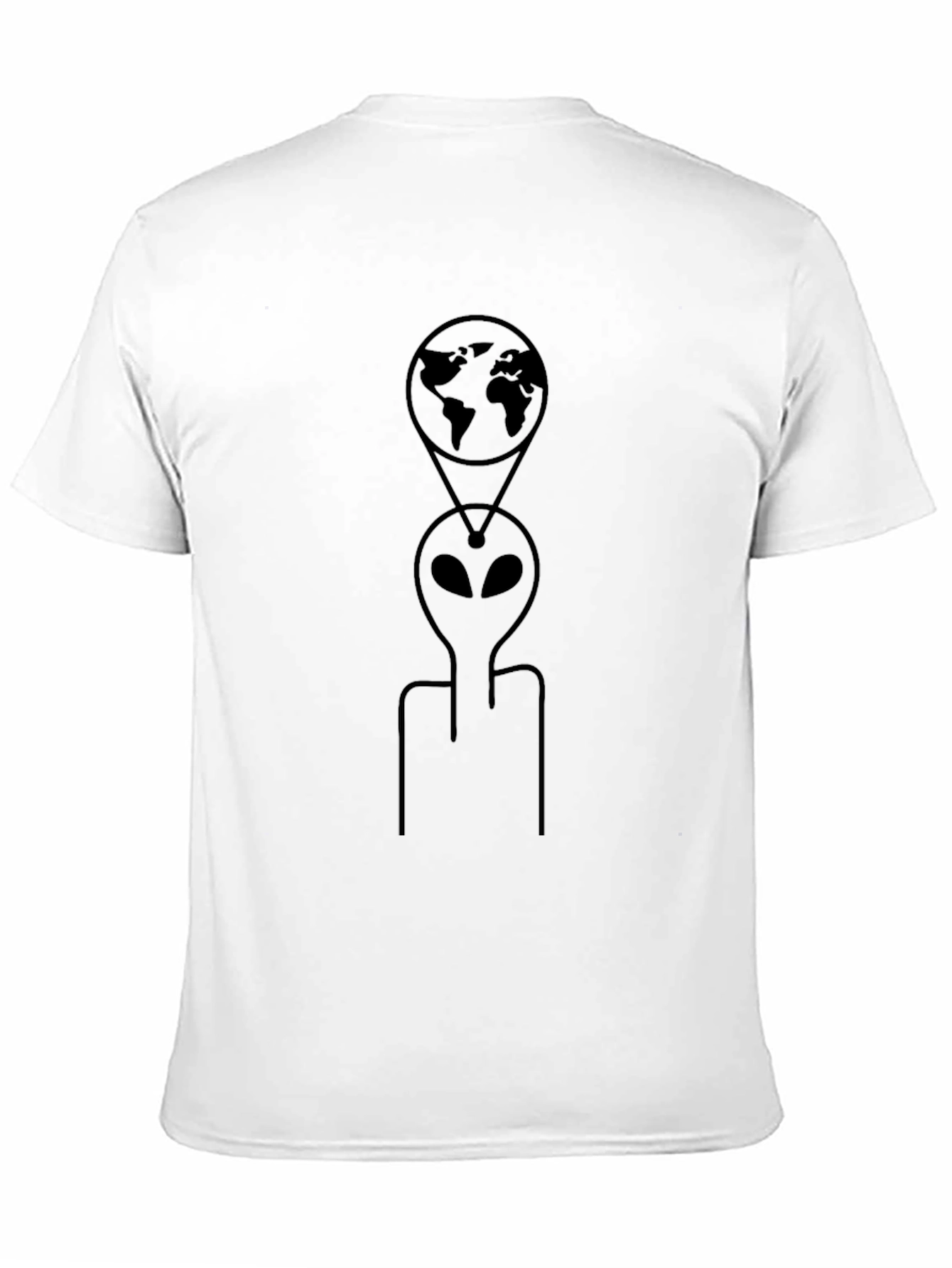 Alien Earth Graphic Tee - Black Cotton T-Shirt
