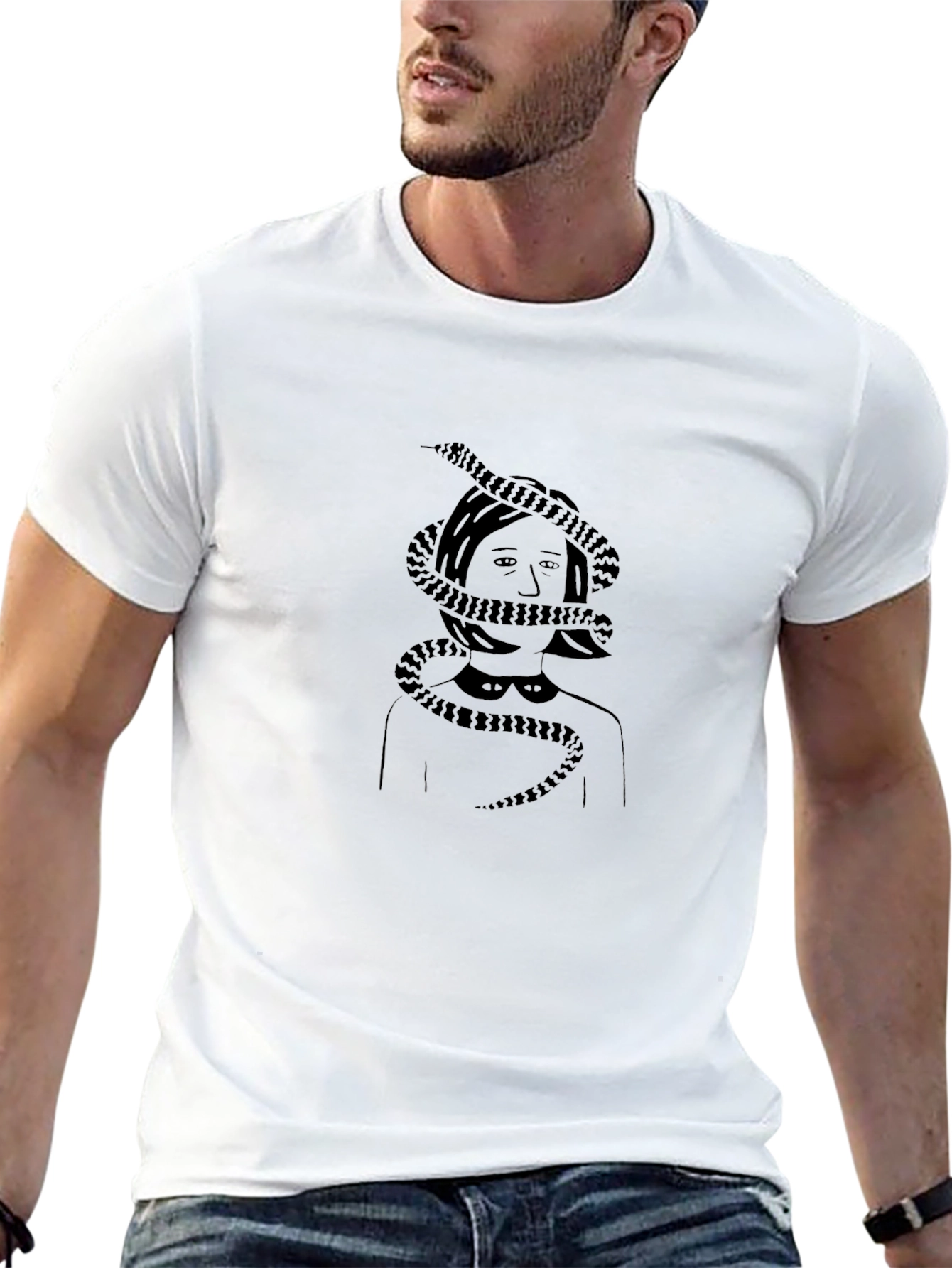 Snake Woman Graphic Tee - Dark Humor T-Shirt