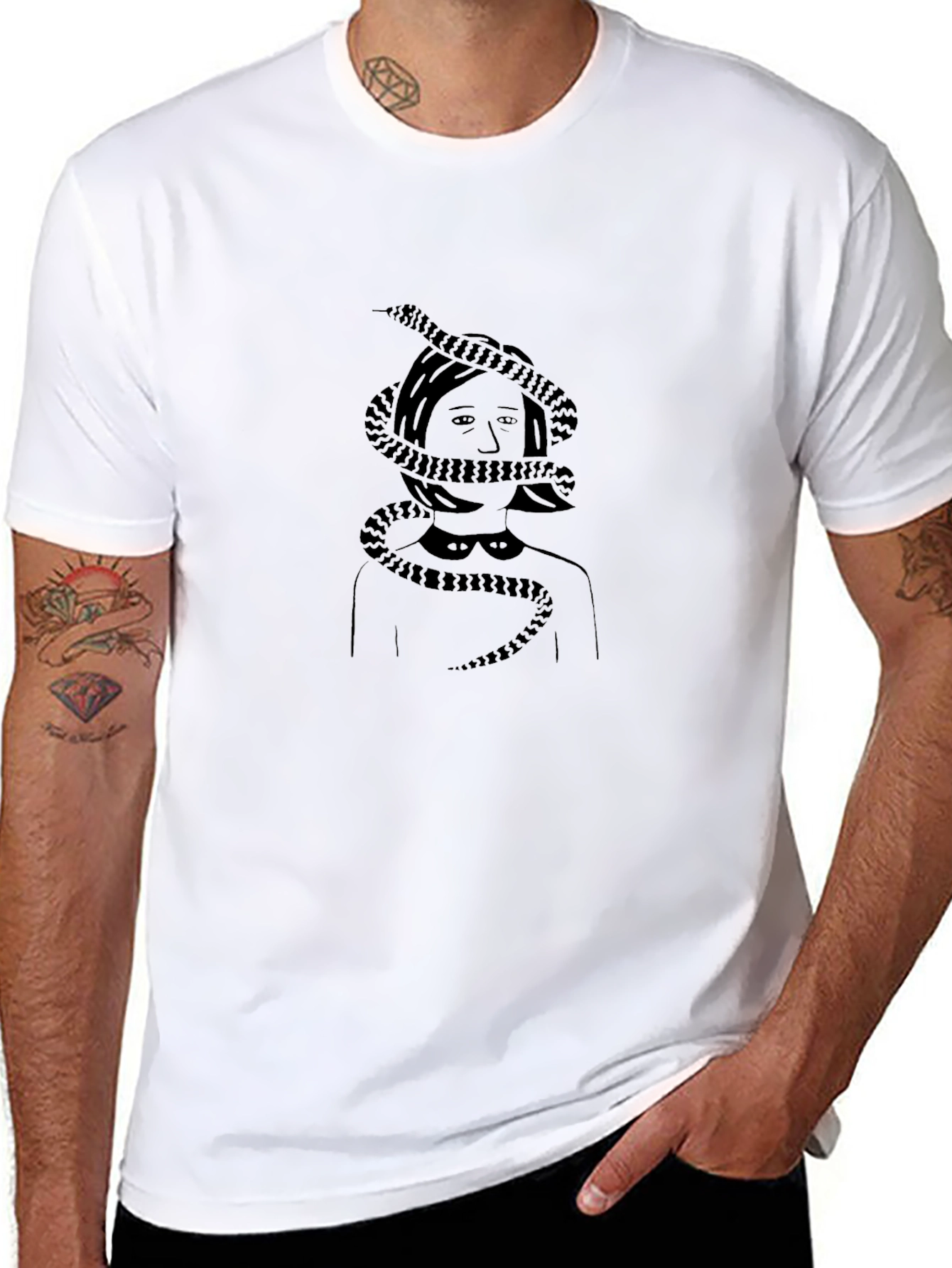 Snake Woman Graphic Tee - Dark Humor T-Shirt