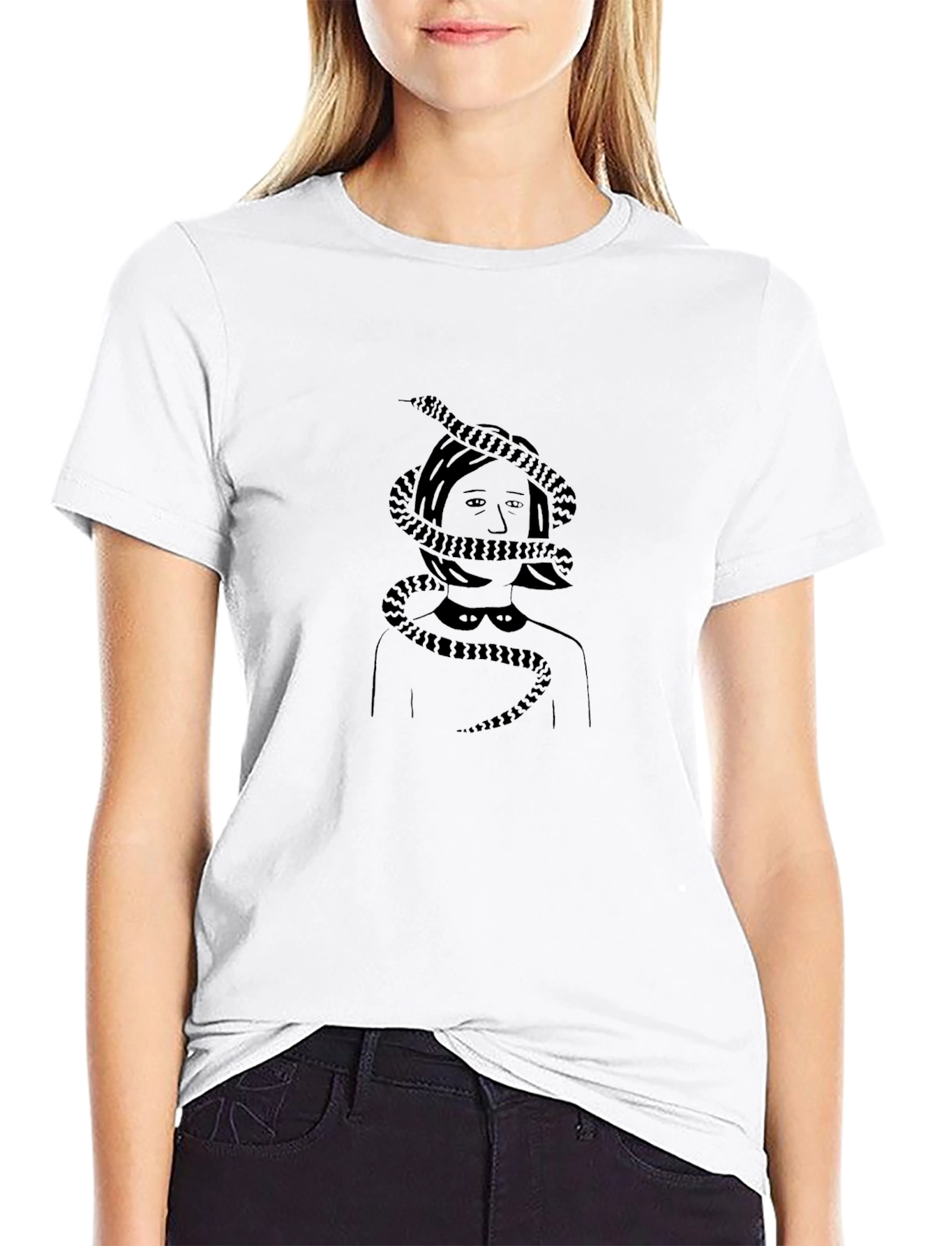 Snake Woman Graphic Tee - Dark Humor T-Shirt
