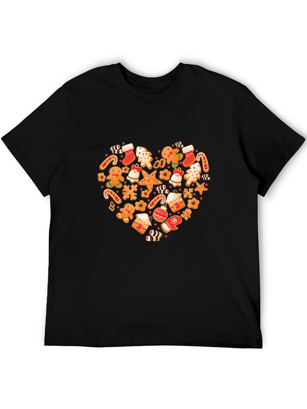 Festive Holiday Gingerbread Heart Graphic Tee