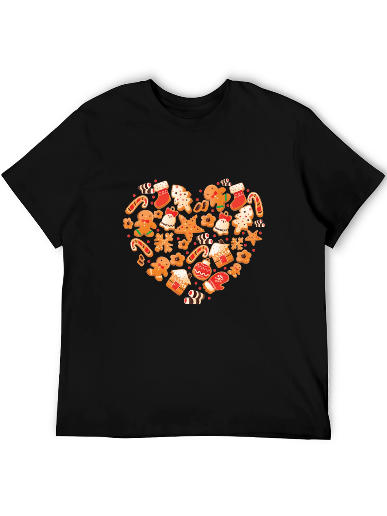 Festive Holiday Gingerbread Heart Graphic Tee