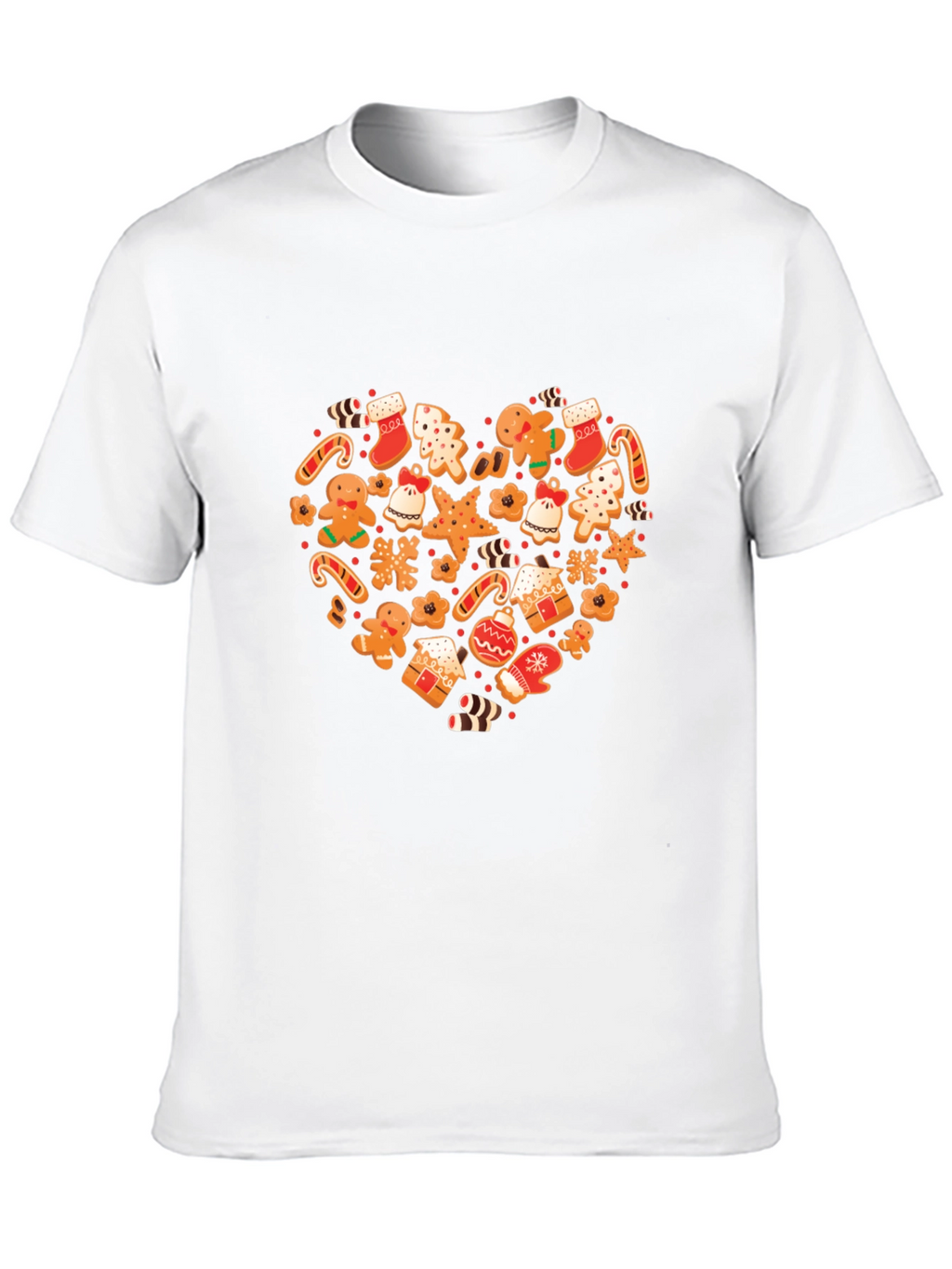 Festive Holiday Gingerbread Heart Graphic Tee