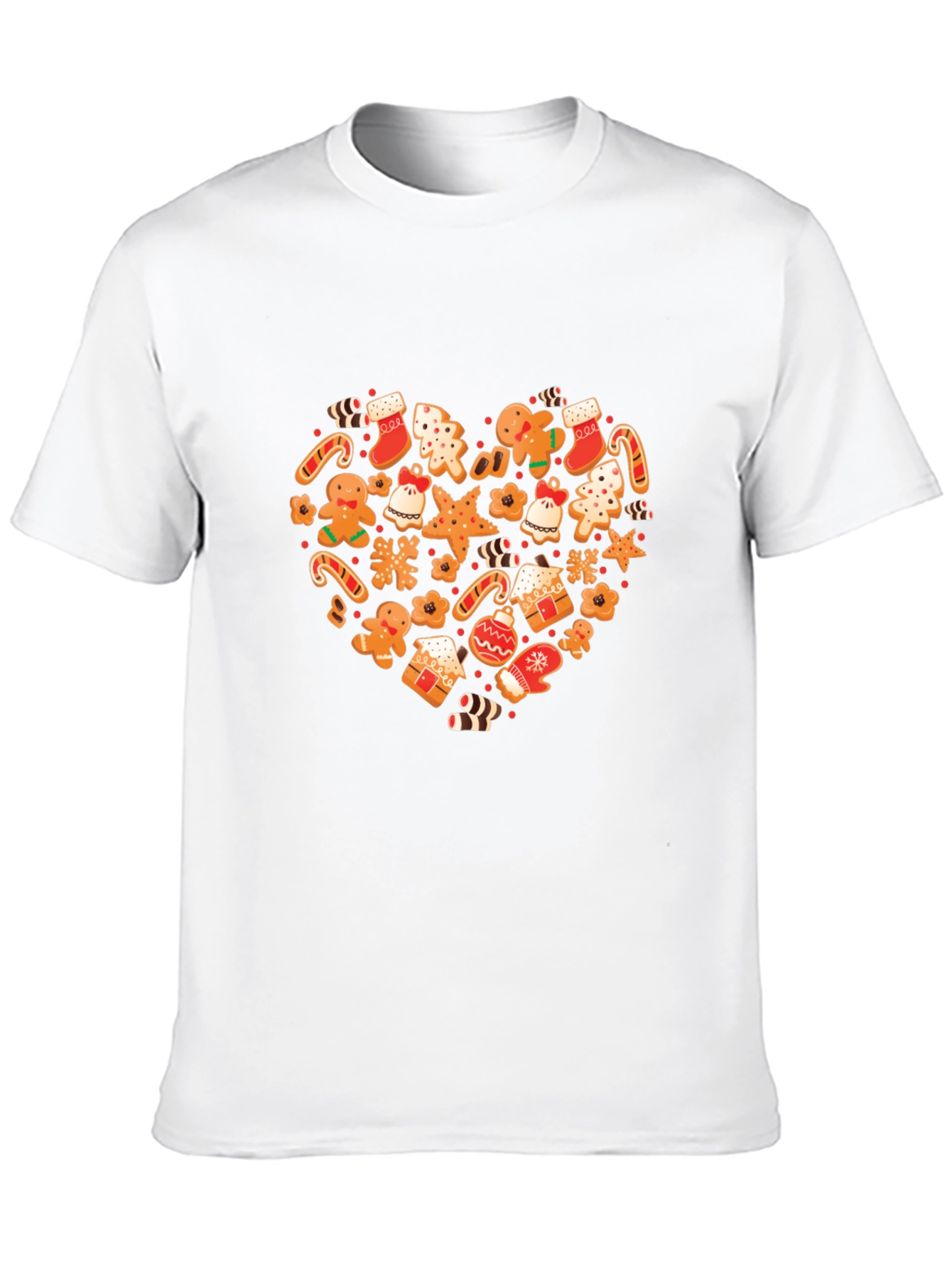 Festive Holiday Gingerbread Heart Graphic Tee