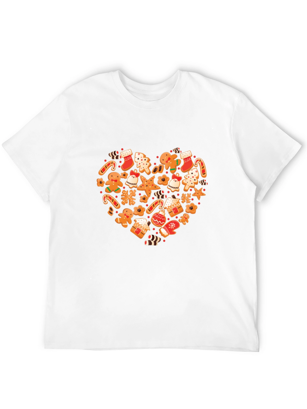 Festive Holiday Gingerbread Heart Graphic Tee