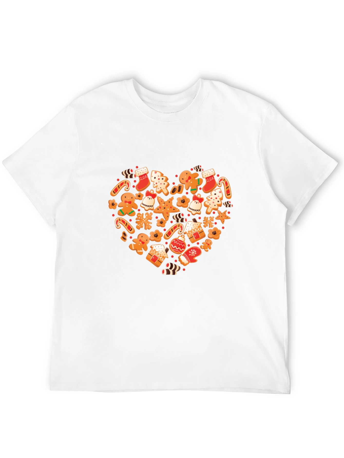Festive Holiday Gingerbread Heart Graphic Tee