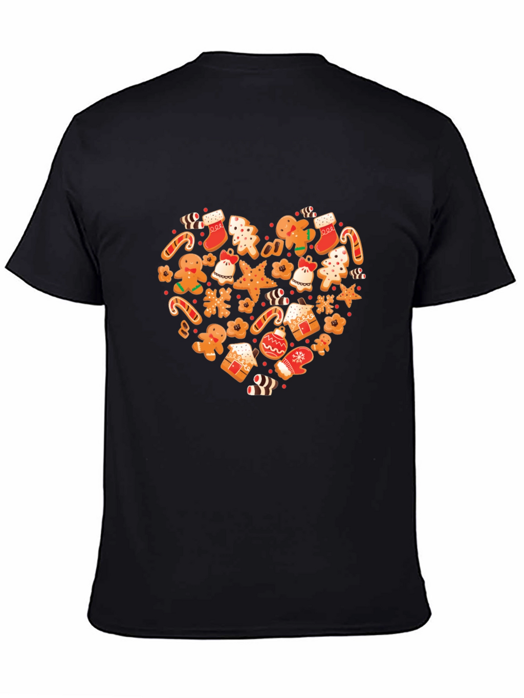 Festive Holiday Gingerbread Heart Graphic Tee