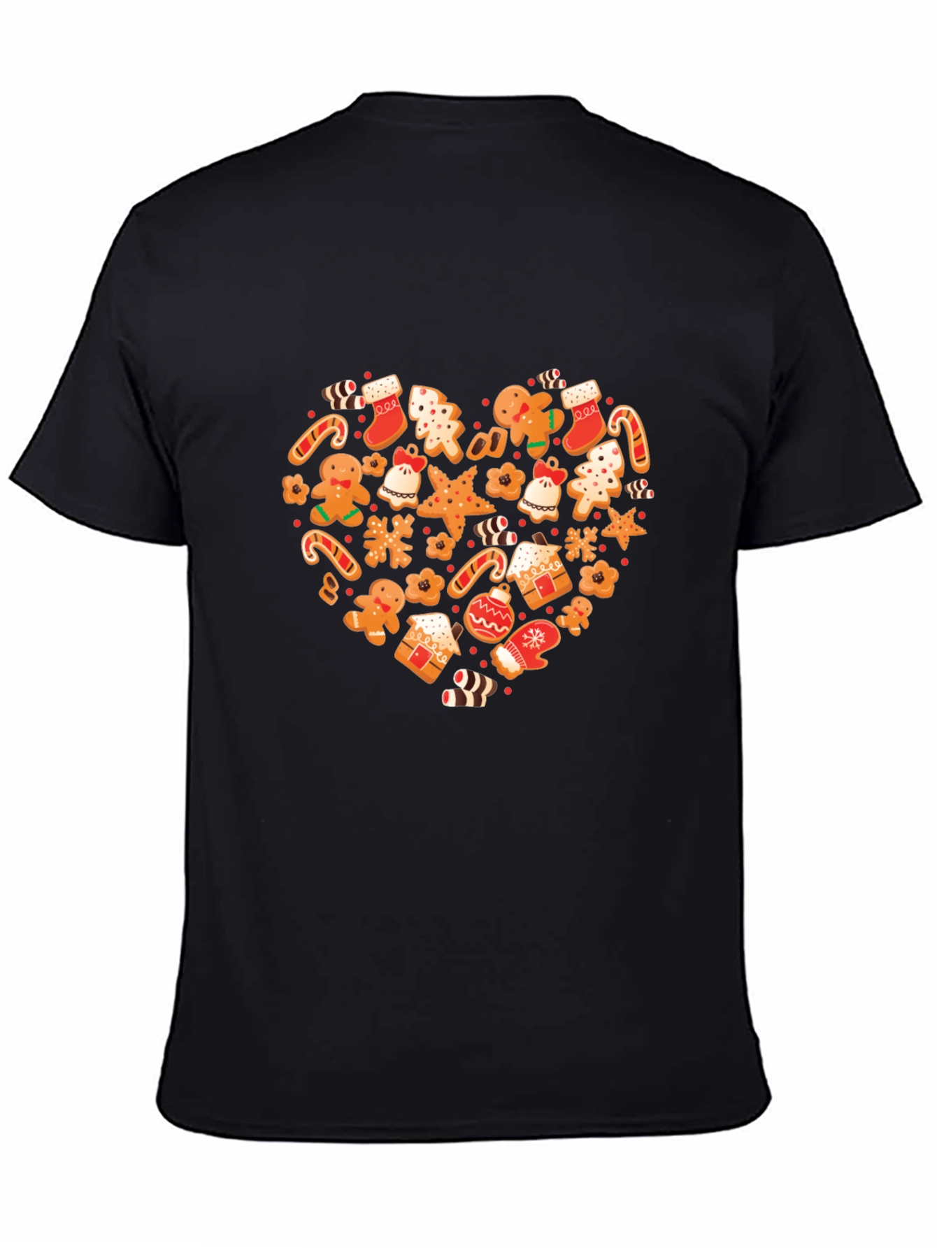 Festive Holiday Gingerbread Heart Graphic Tee