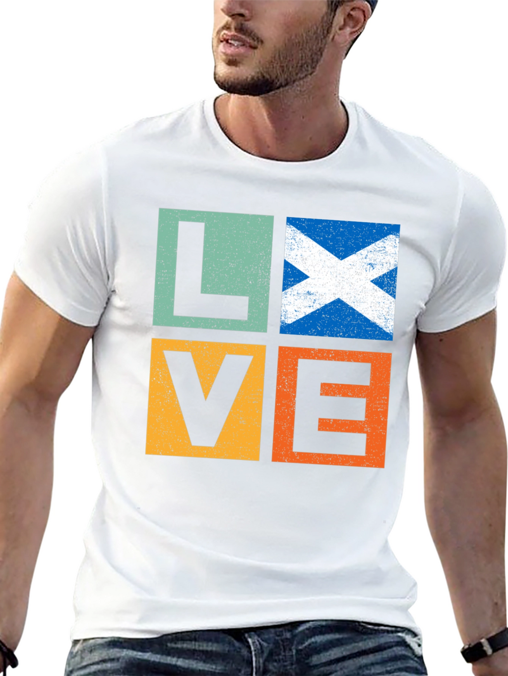 Love Scotland T-Shirt Scottish Flag Design