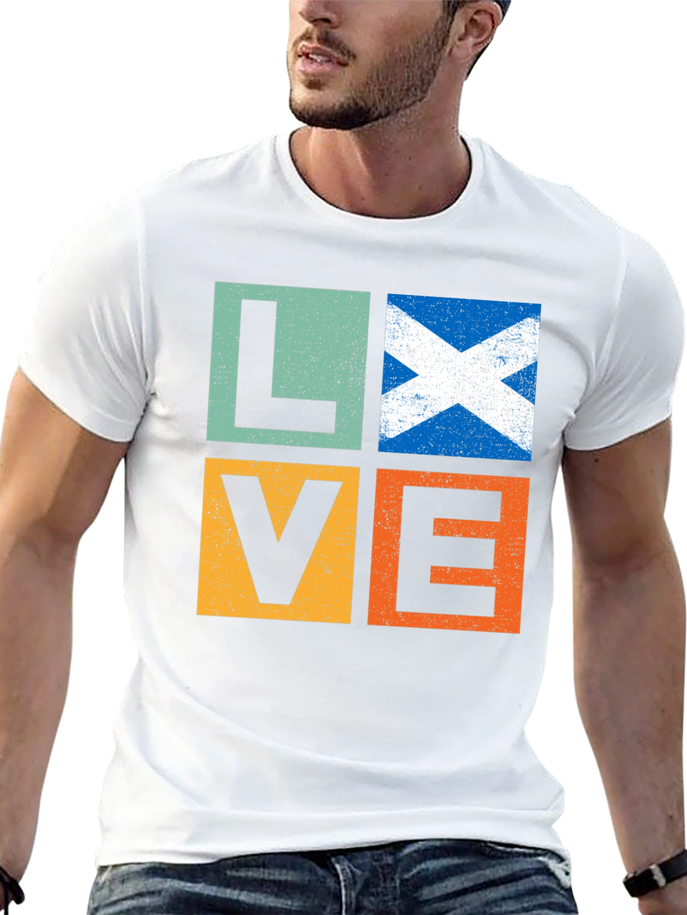 Love Scotland T-Shirt Scottish Flag Design