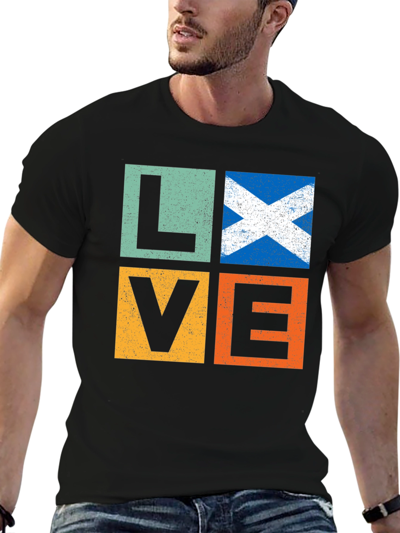 Love Scotland T-Shirt Scottish Flag Design