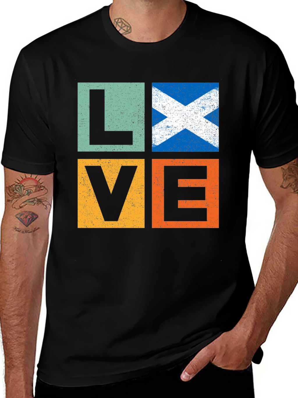 Love Scotland T-Shirt Scottish Flag Design