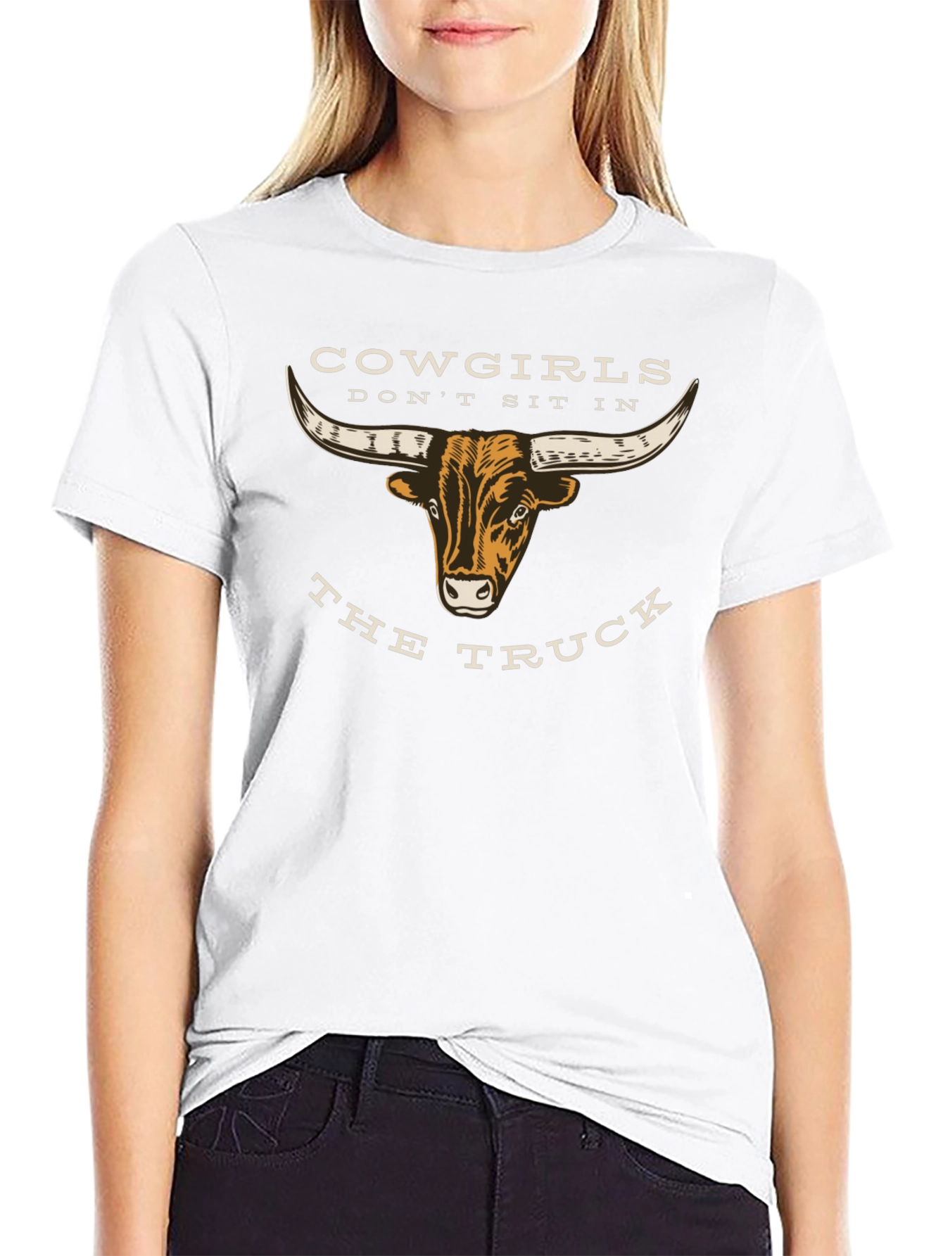Cowgirls Dont Sit in the Truck Graphic Tee