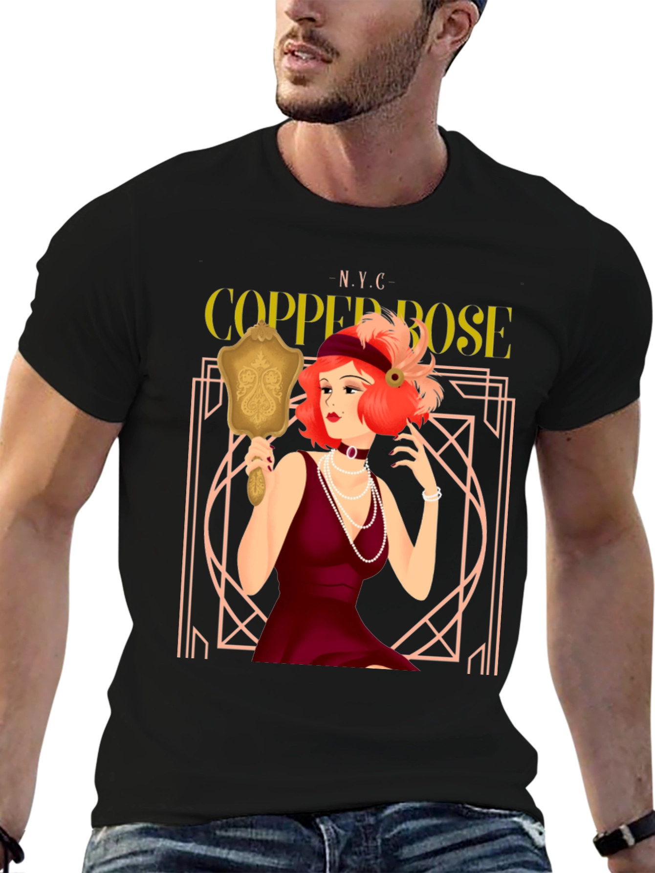 Copper Rose NYC Flapper Graphic T-Shirt