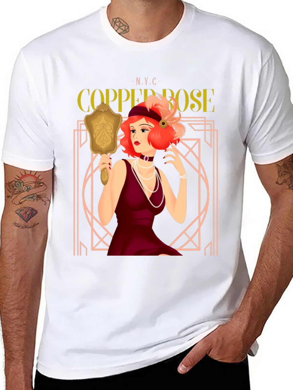 Copper Rose NYC Flapper Graphic T-Shirt
