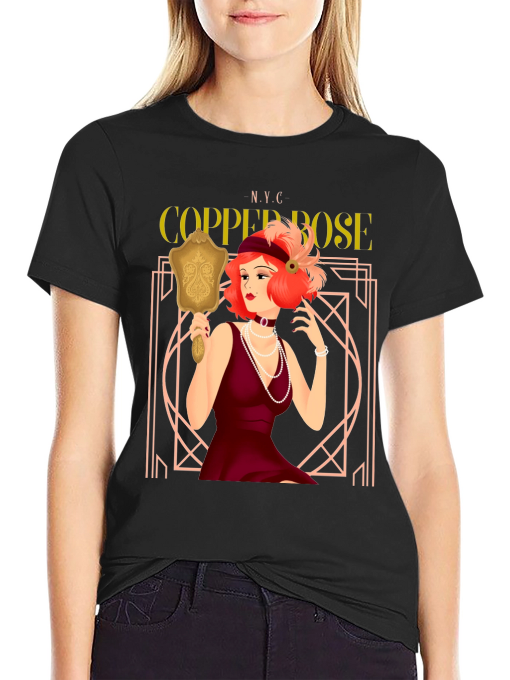 Copper Rose NYC Flapper Graphic T-Shirt