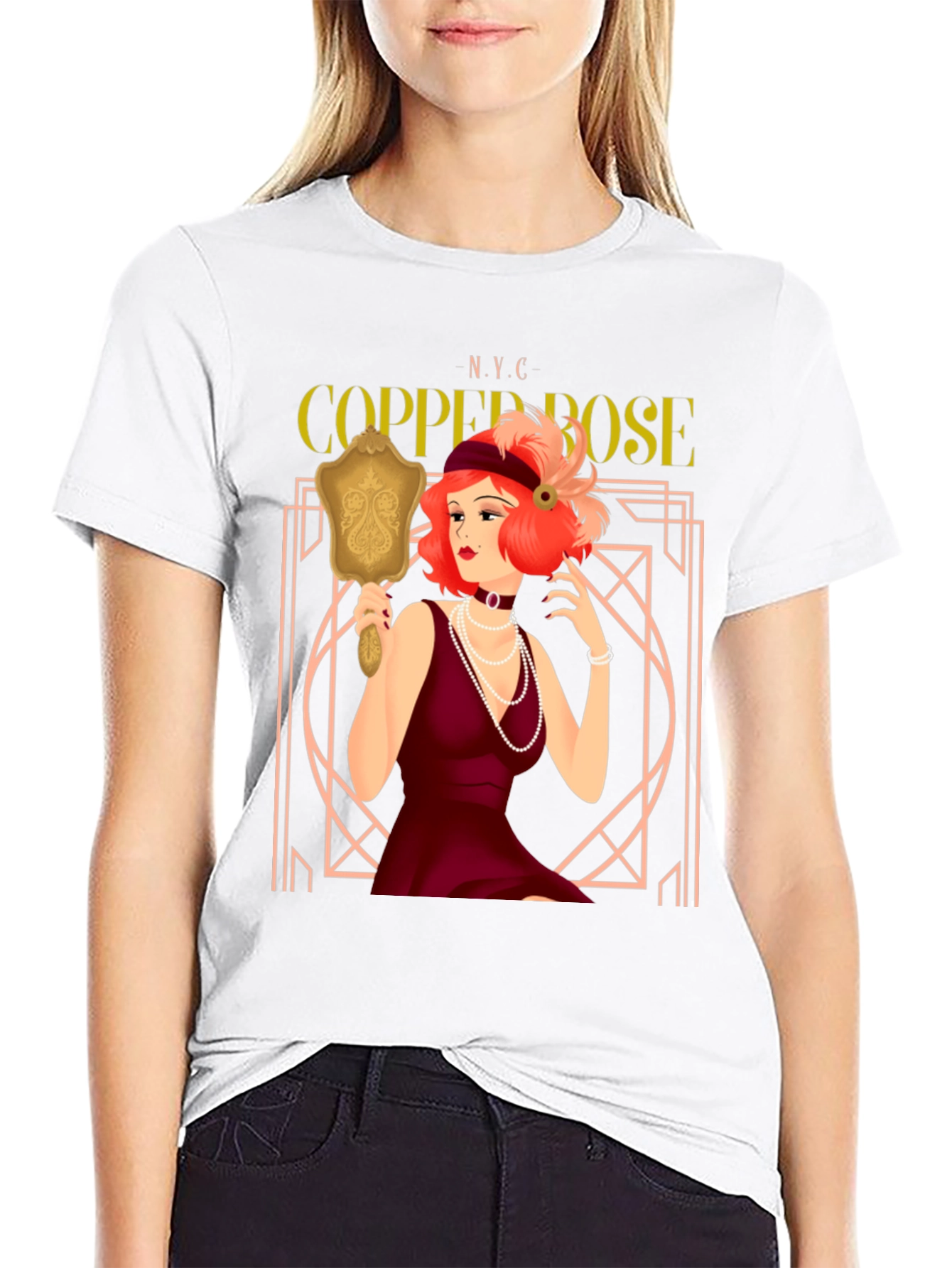 Copper Rose NYC Flapper Graphic T-Shirt