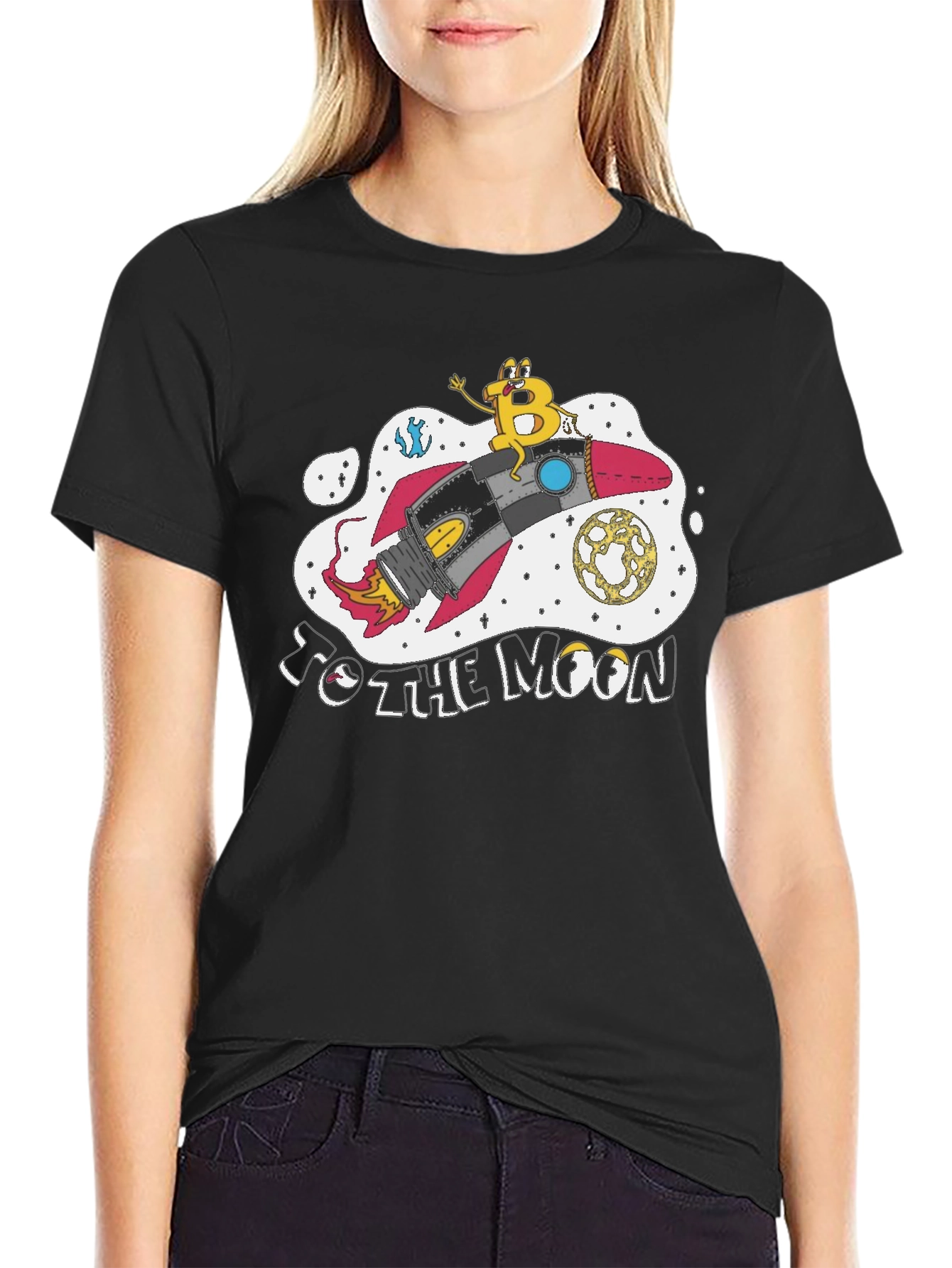 Bitcoin Rocket T-Shirt - To The Moon Crypto Tee