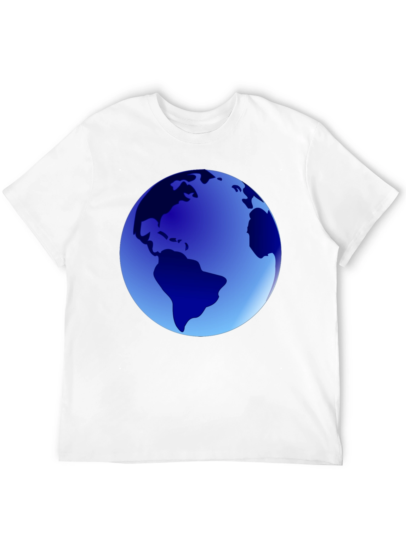 Earth Globe Graphic Tee - Mens Casual Black T-Shirt