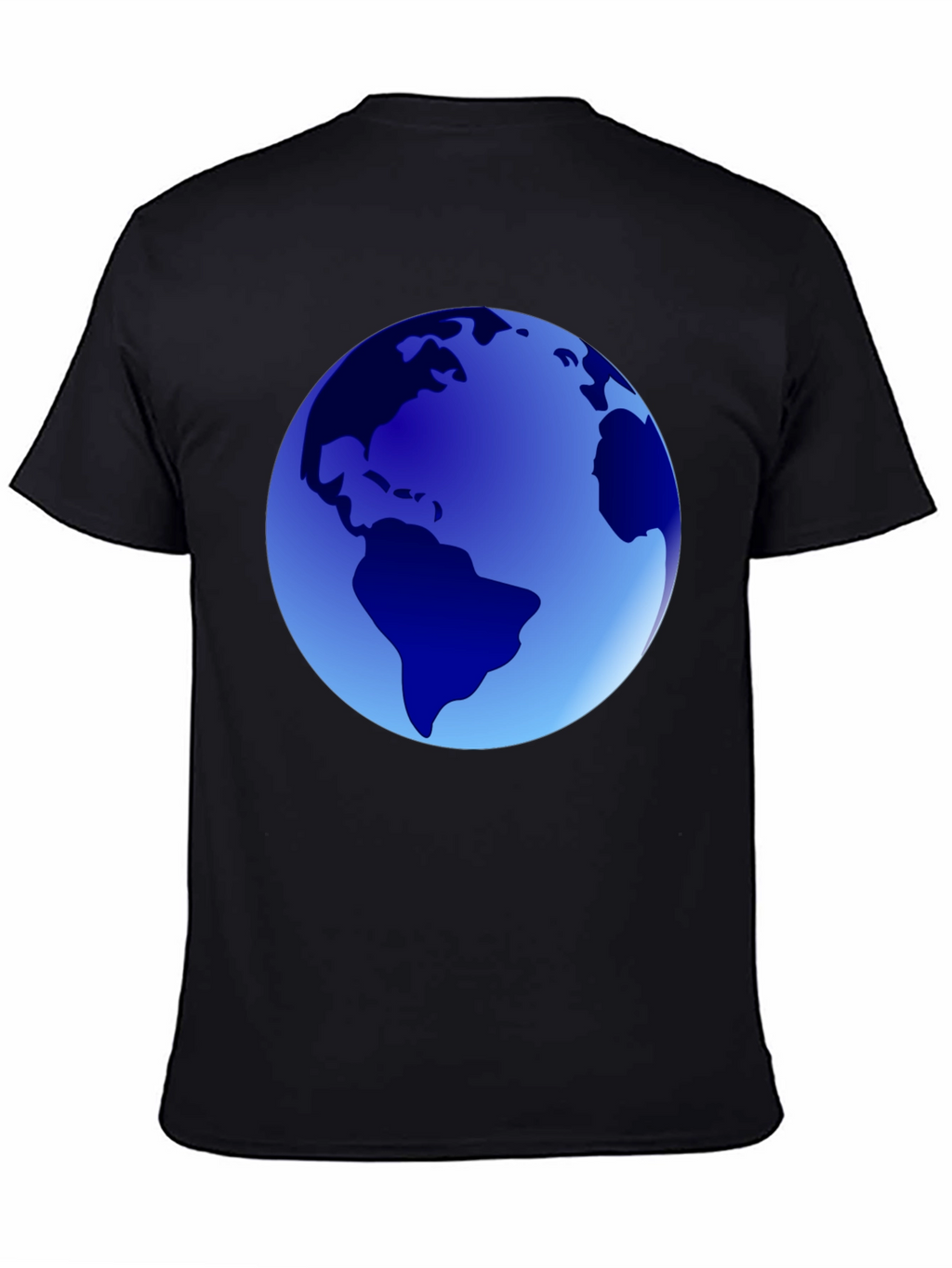 Earth Globe Graphic Tee - Mens Casual Black T-Shirt