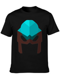 Geometric Helmet Graphic Tee - Modern Casual Style