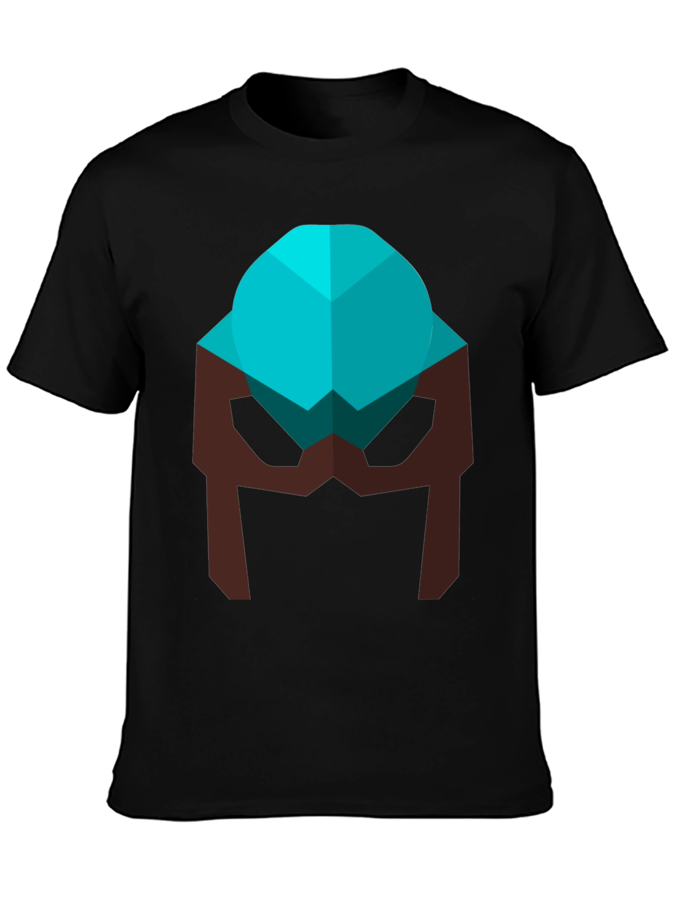 Geometric Helmet Graphic Tee - Modern Casual Style