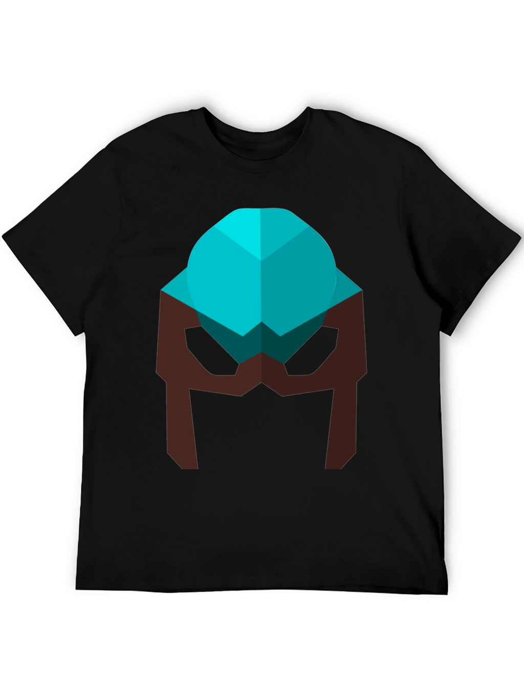Geometric Helmet Graphic Tee - Modern Casual Style