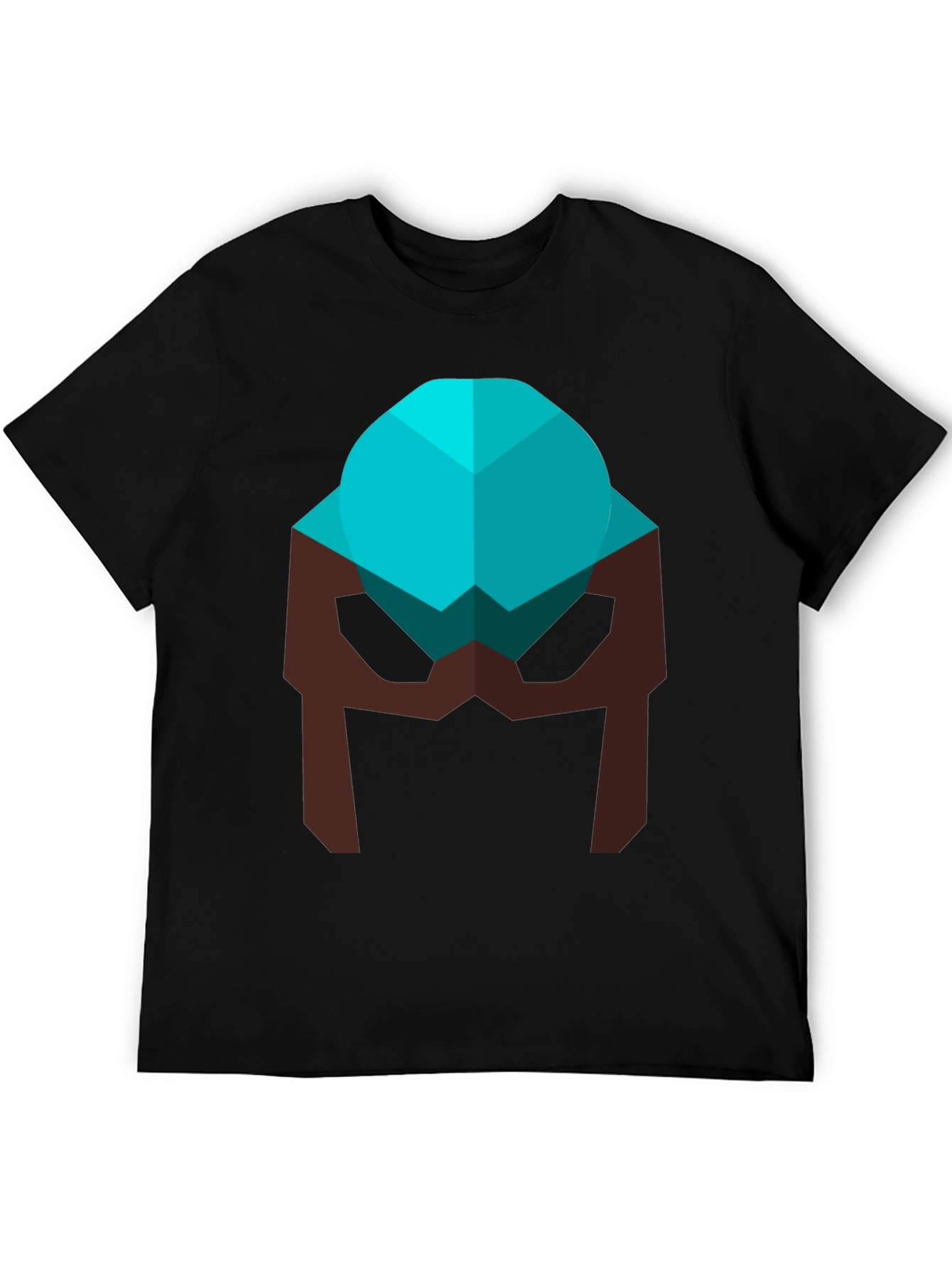 Geometric Helmet Graphic Tee - Modern Casual Style