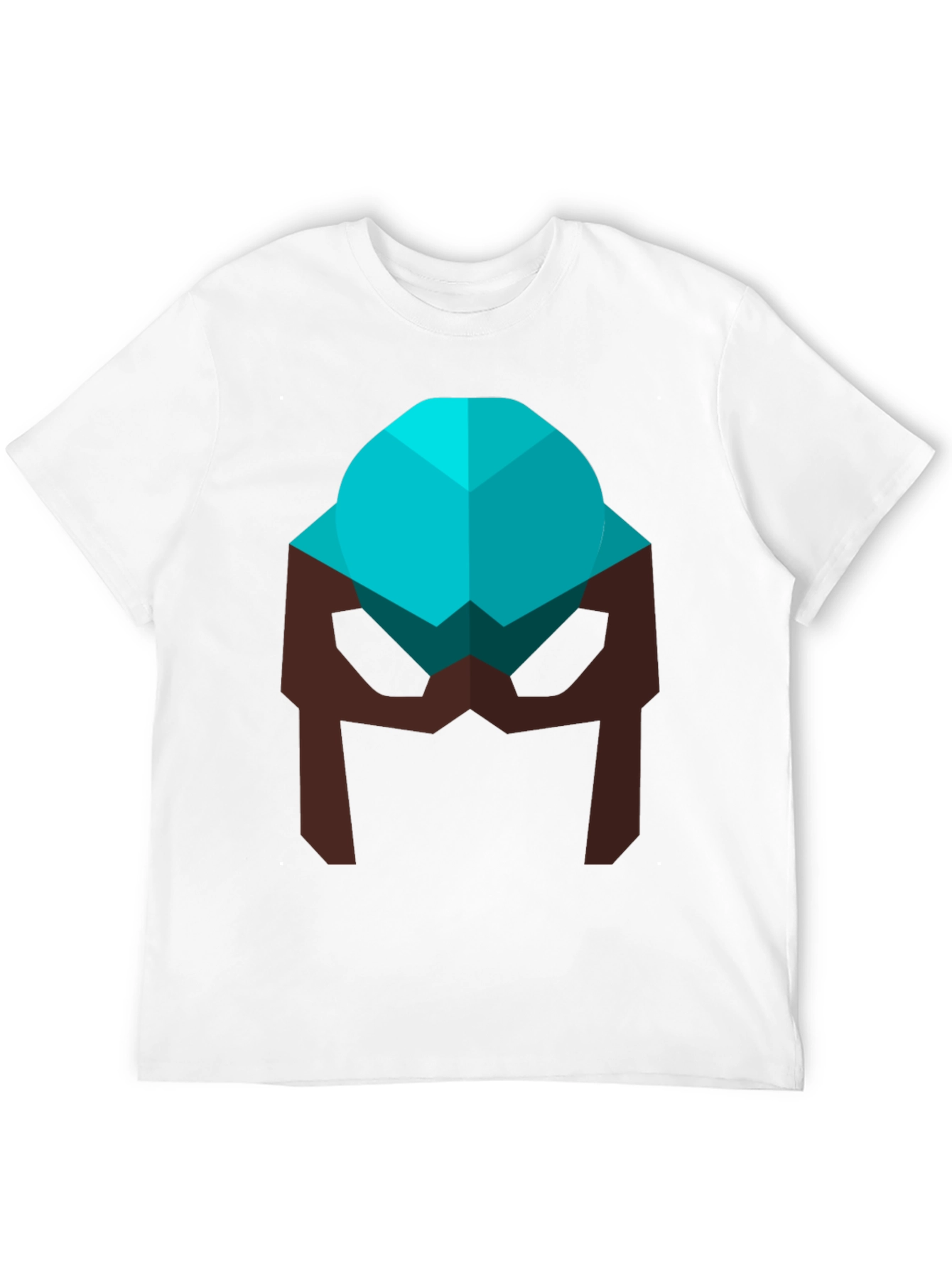 Geometric Helmet Graphic Tee - Modern Casual Style