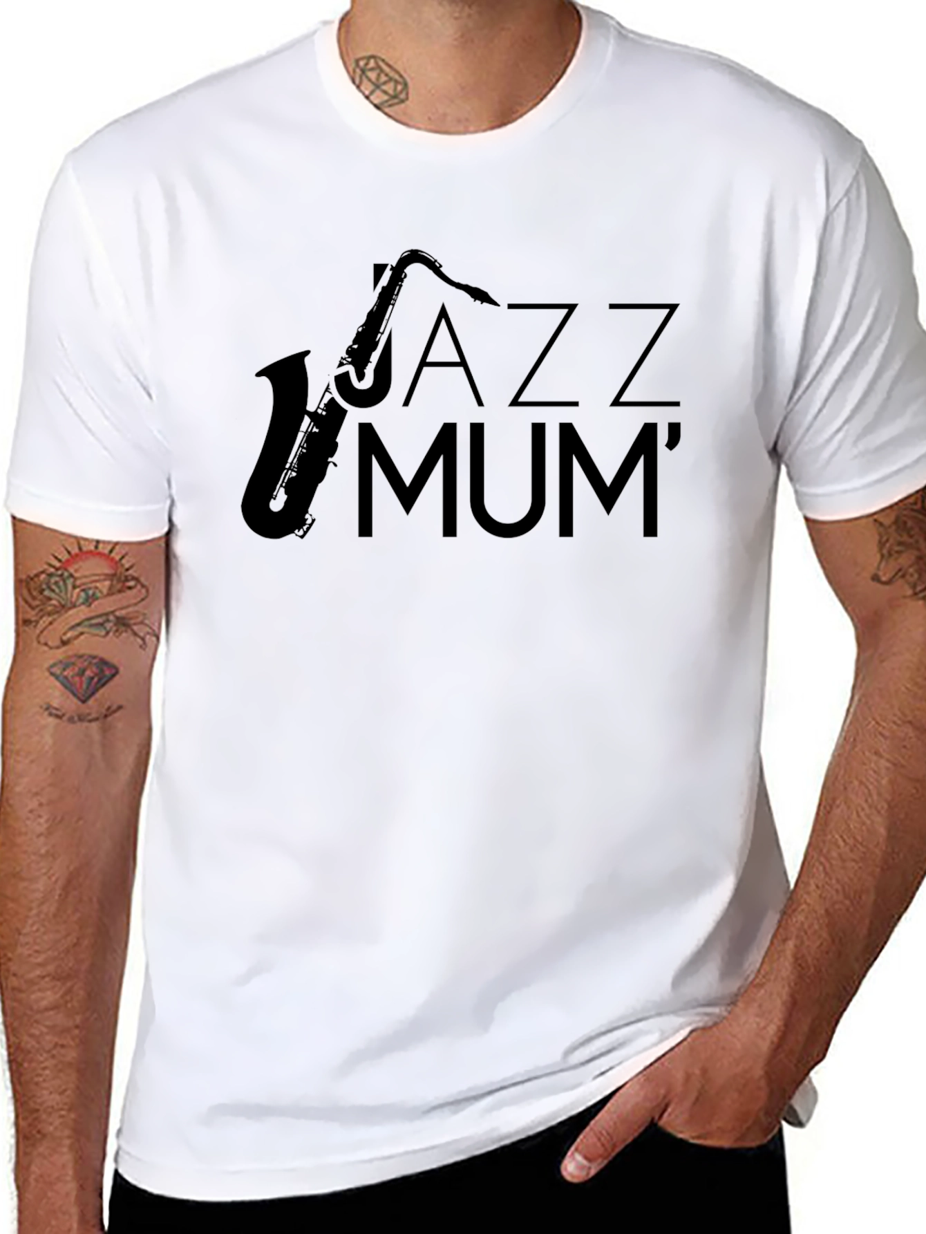 Jazz Mum Black T-Shirt - Stylish Music Lover Apparel