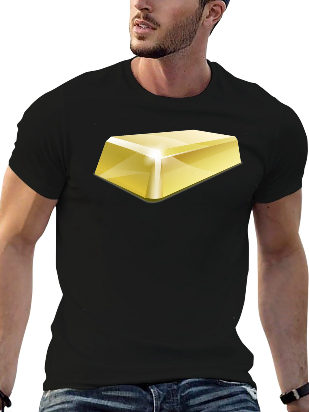 Gold Bar Graphic T-Shirt - Bold & Stylish