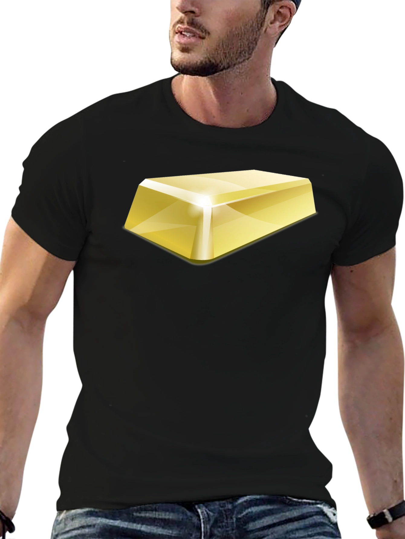Gold Bar Graphic T-Shirt - Bold & Stylish