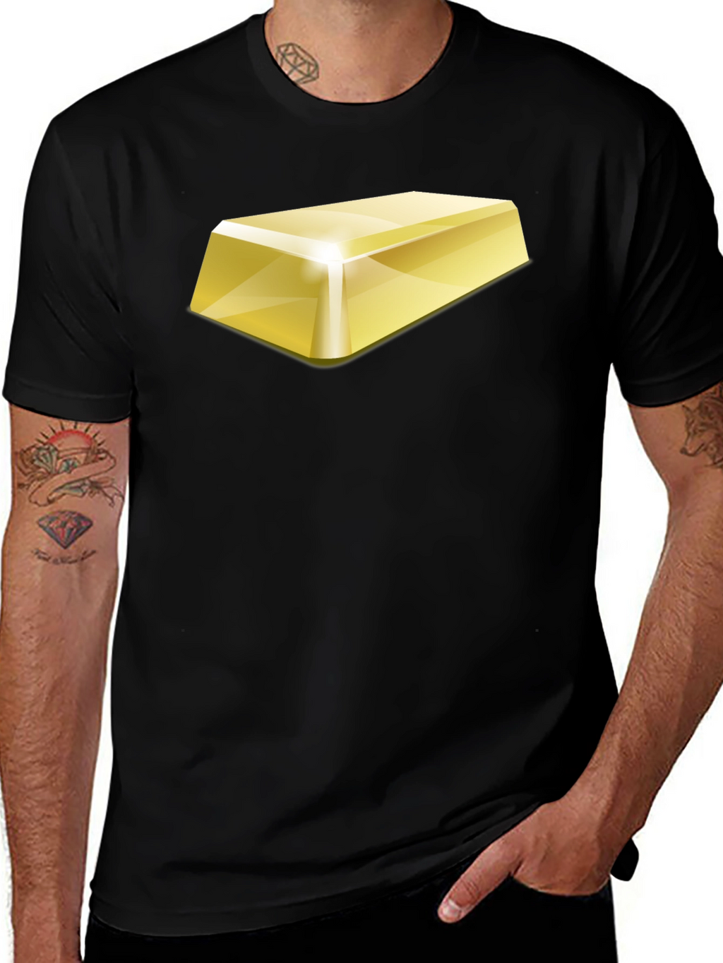 Gold Bar Graphic T-Shirt - Bold & Stylish