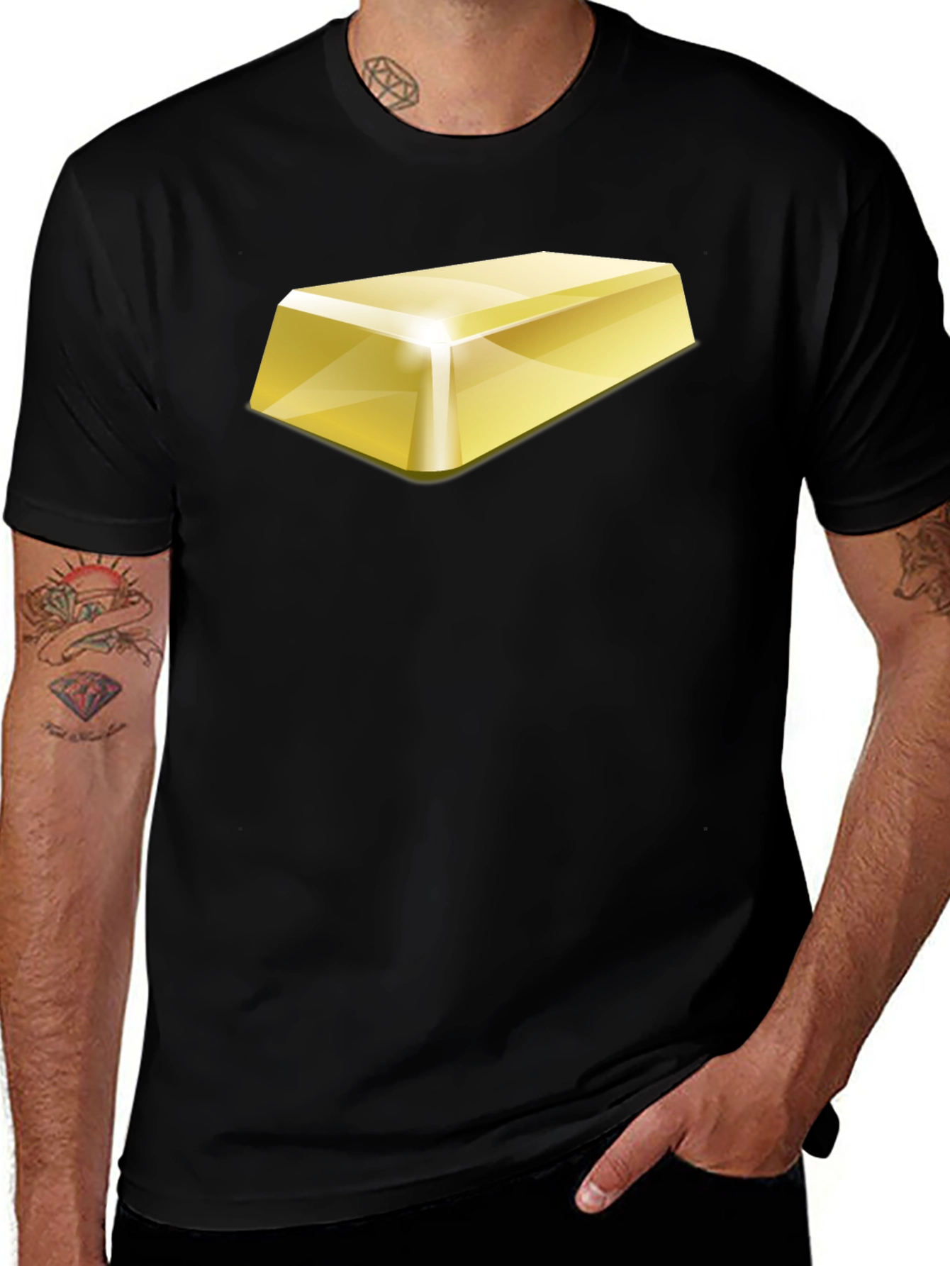 Gold Bar Graphic T-Shirt - Bold & Stylish