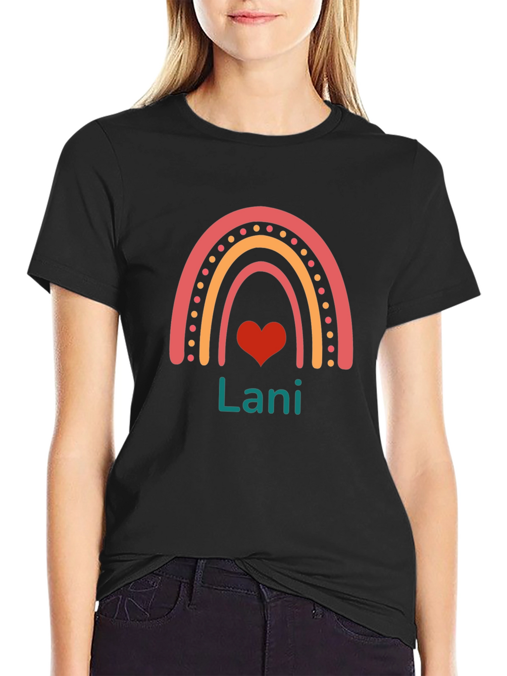 Rainbow Lani Heart Tee -  Personalized Kids Shirt