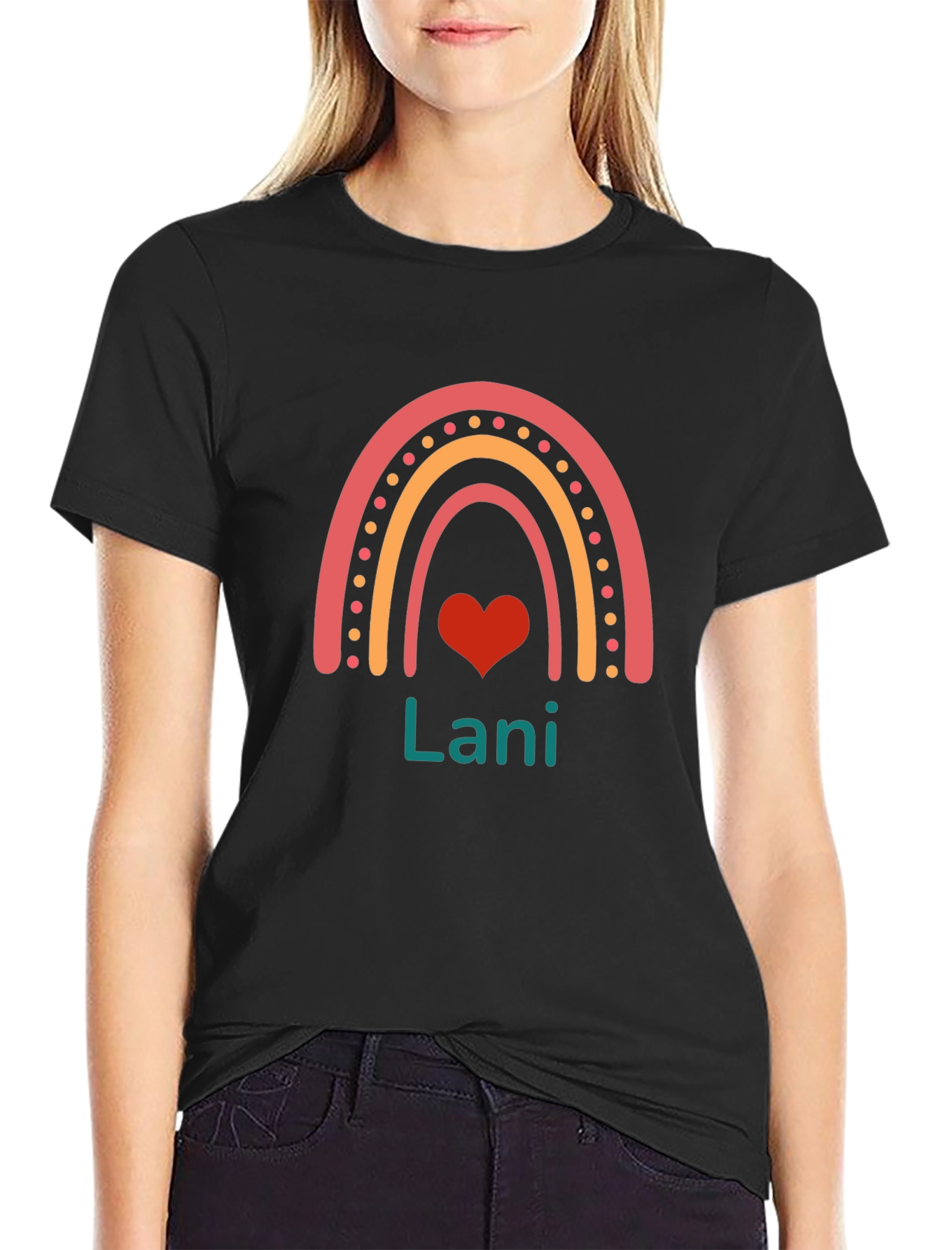 Rainbow Lani Heart Tee -  Personalized Kids Shirt