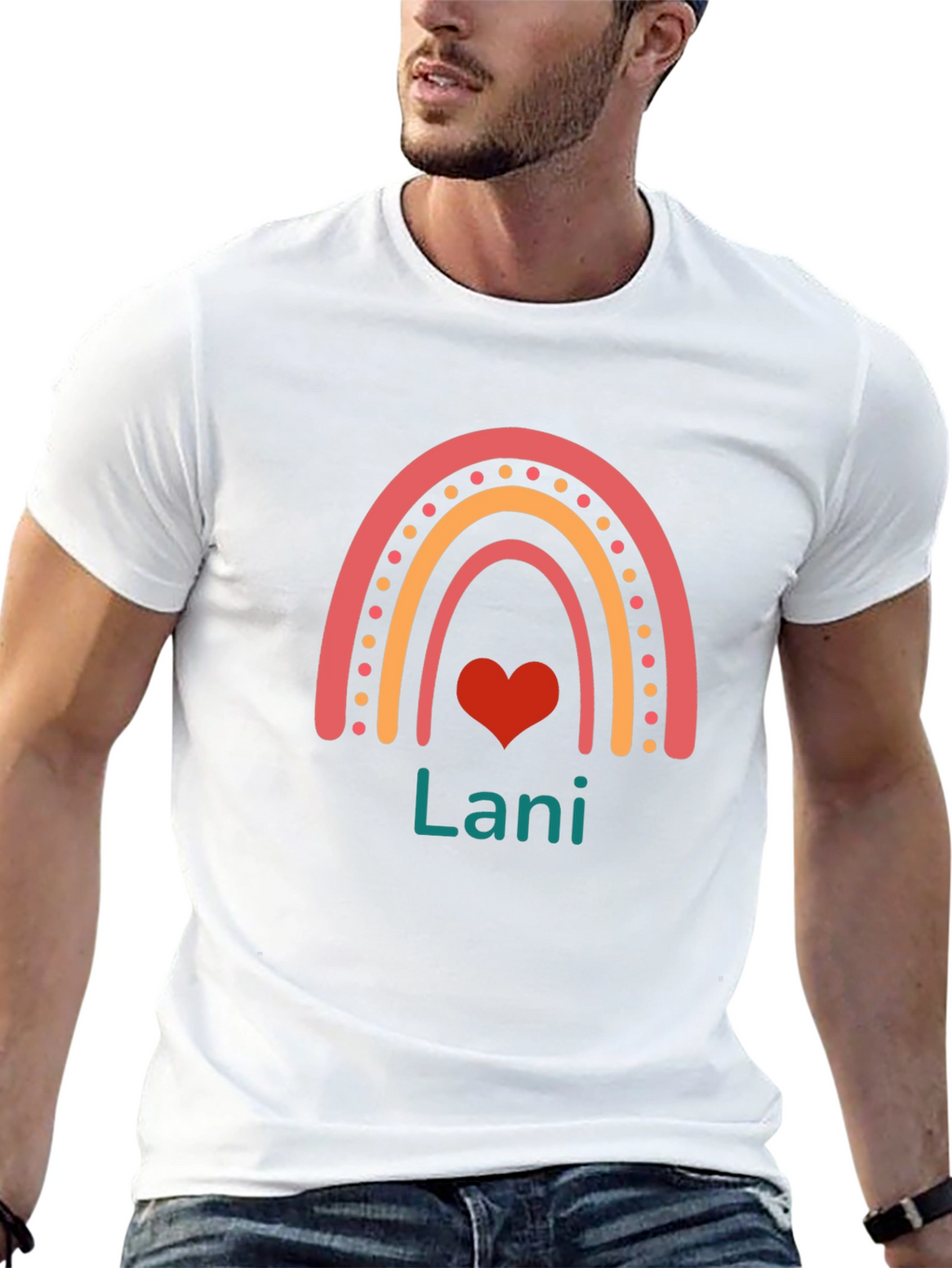 Rainbow Lani Heart Tee -  Personalized Kids Shirt