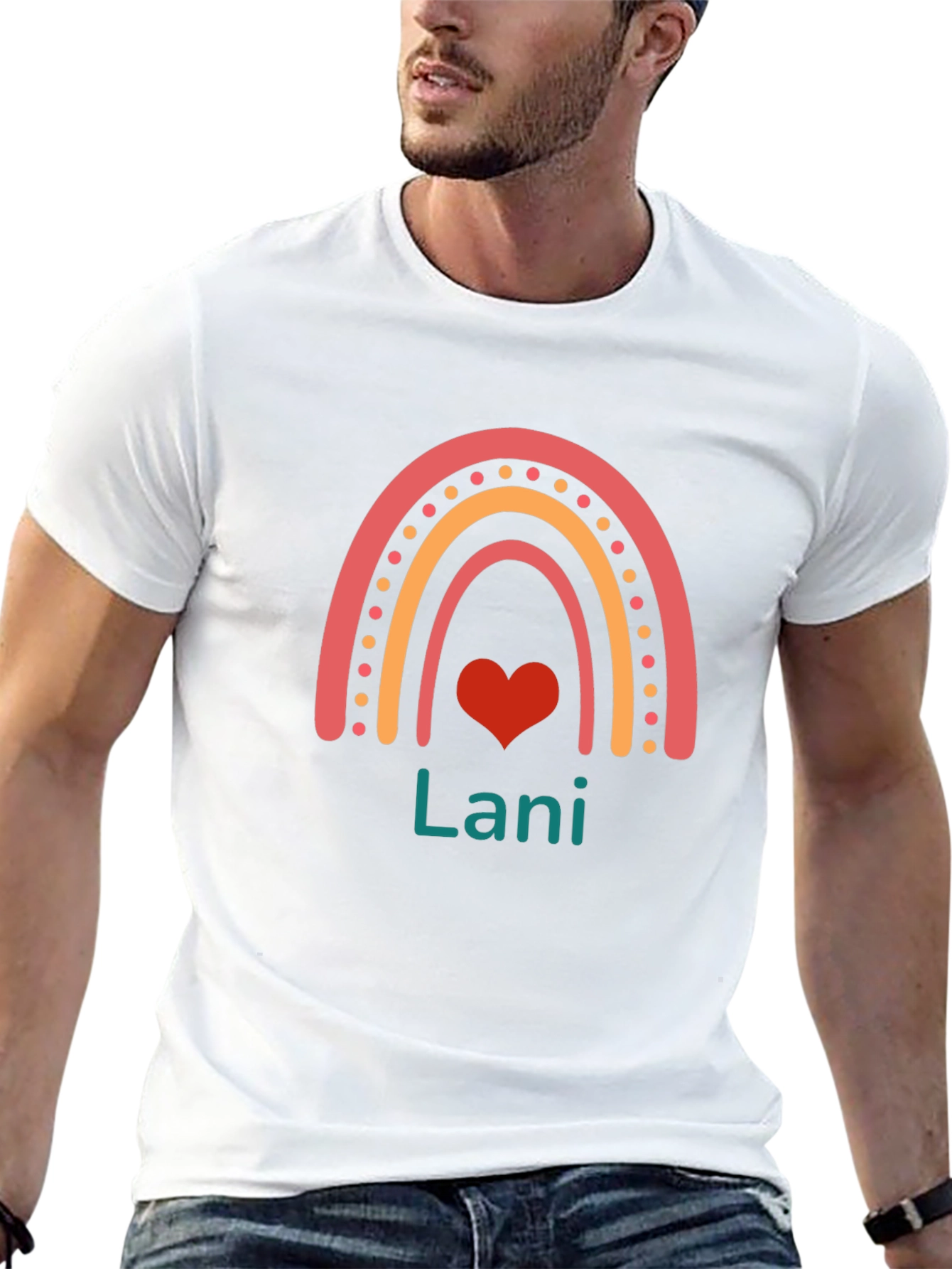 Rainbow Lani Heart Tee -  Personalized Kids Shirt