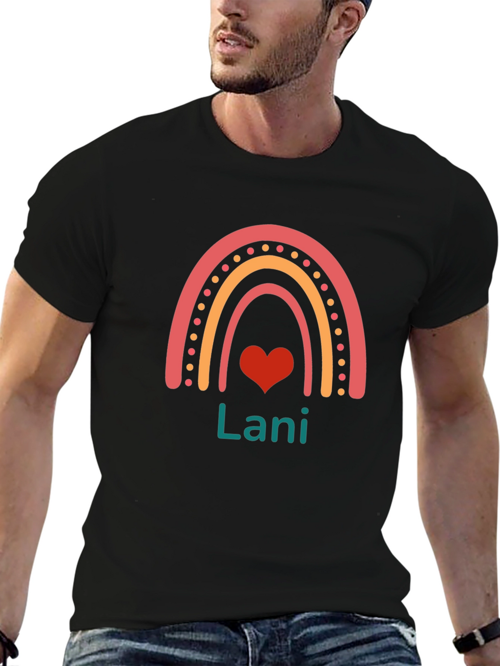Rainbow Lani Heart Tee -  Personalized Kids Shirt