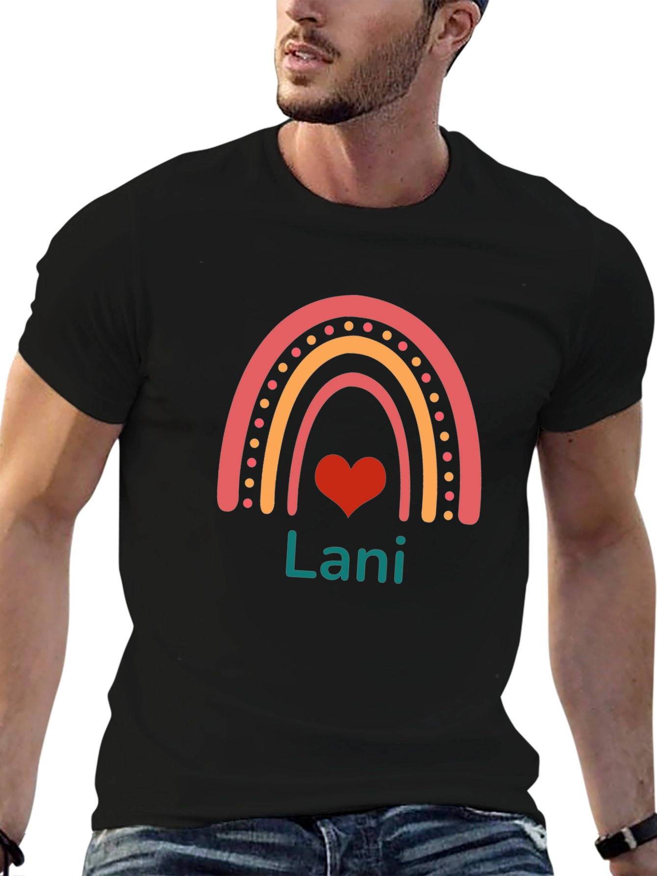 Rainbow Lani Heart Tee -  Personalized Kids Shirt
