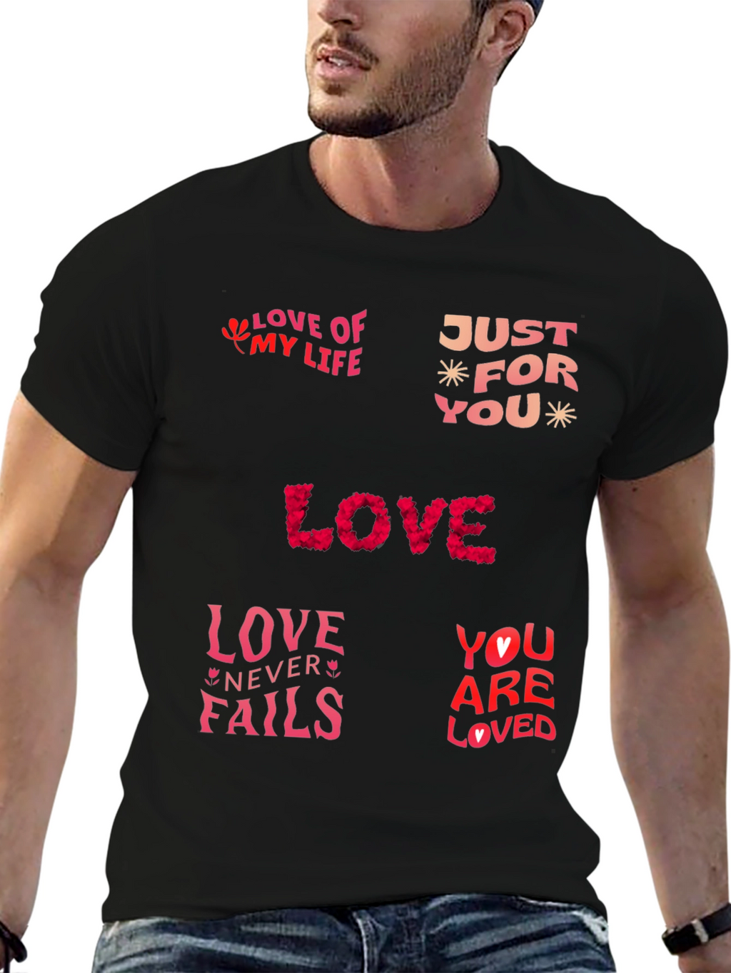 Love Themed Graphic Print T-Shirt