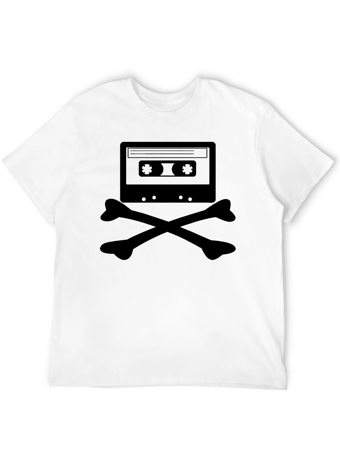 Retro Cassette Skull Graphic T-Shirt