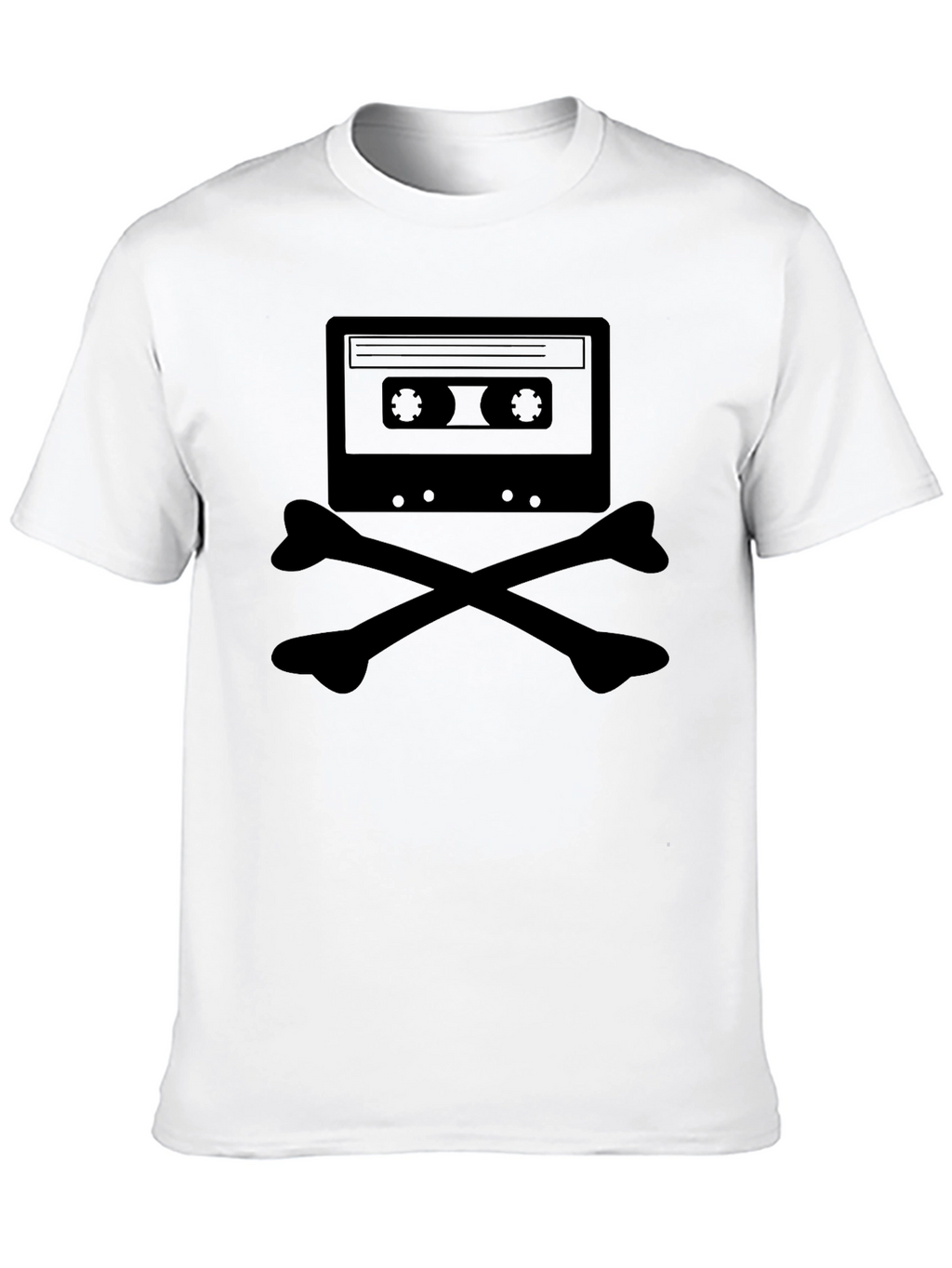 Retro Cassette Skull Graphic T-Shirt